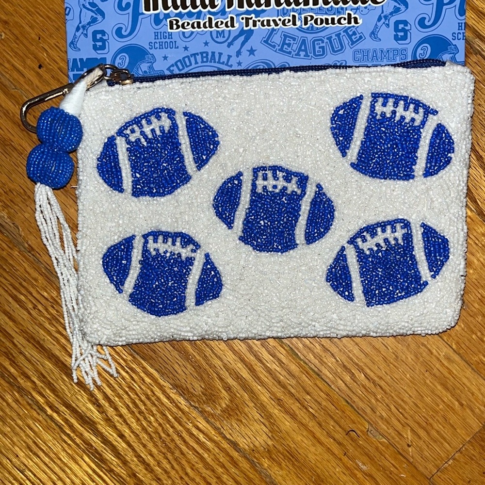 Beaded Football Pouch
